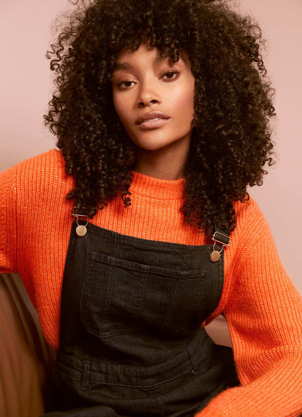 Orange Chunky Crew Neck Jumper