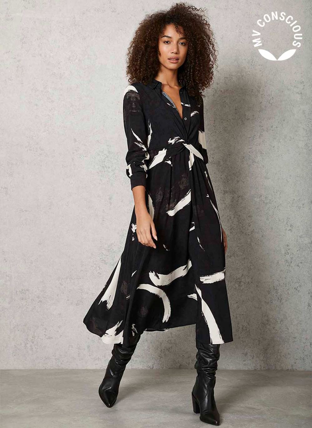 Dakota Print Midi Shirt Dress