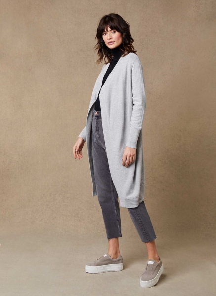 Grey Biker Waterfall Cardigan