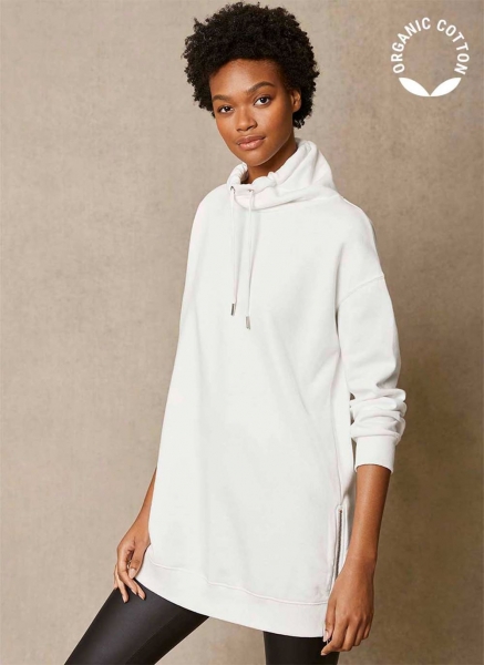 White Funnel Long Sweatshirt