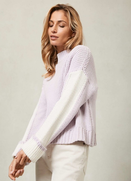 Lilac High Neck Chunky Jumper