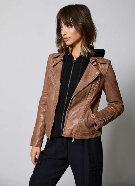 Tan Casual Leather Jacket