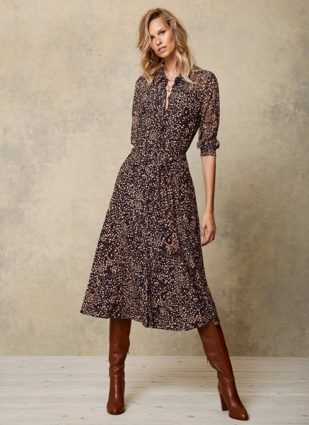 Piper Print Midi Shirt Dress