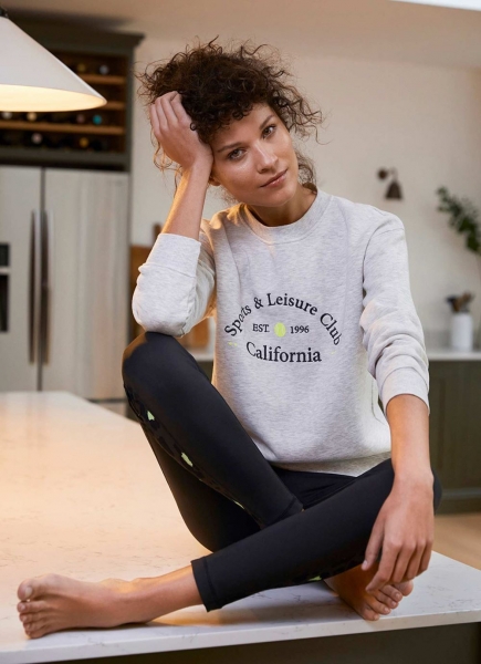 Grey Slogan Sporty Sweatshirt