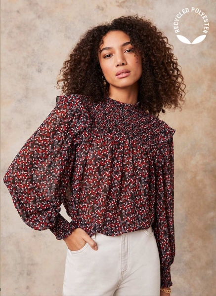 Kimberley Print High Neck Top