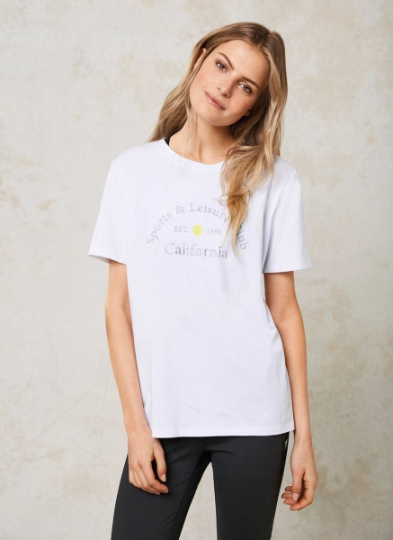 White Sporty Cotton T-Shirt