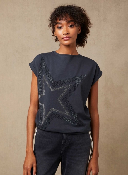 Grey Studded Star T-Shirt