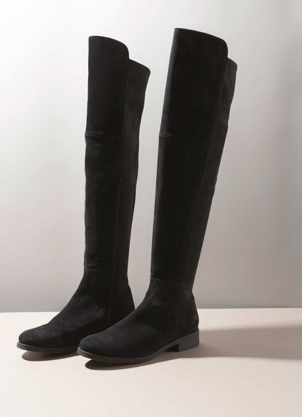 Finley Black Suede Long Boots