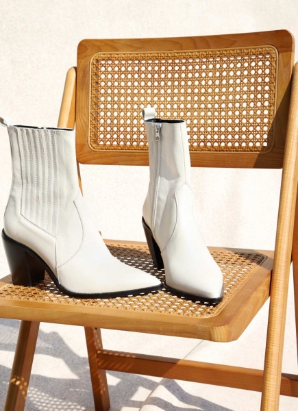 Willow Off-White Leather Boots