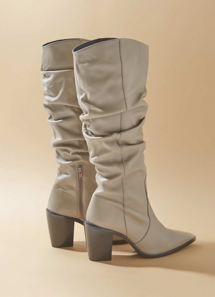 Blake Beige Leather Boots