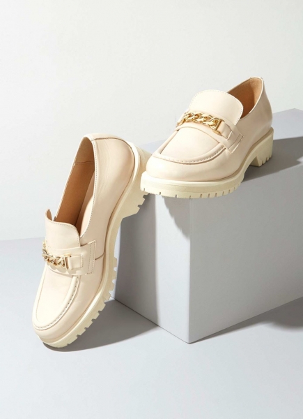 Margo Beige Chunky Loafers