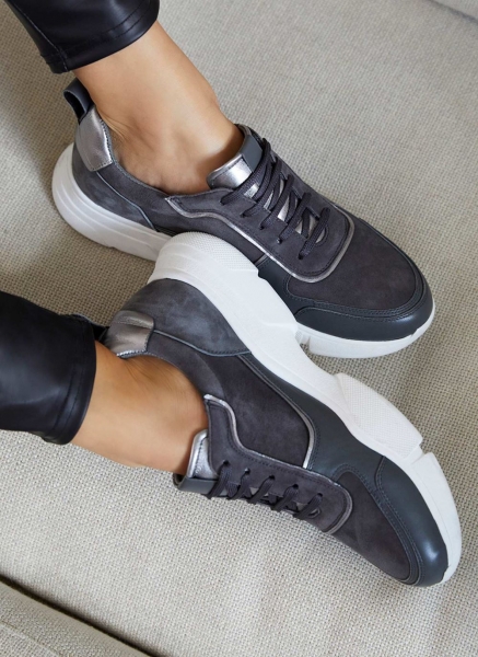 Daniella Grey Chunky Trainers