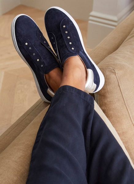 Indie Navy Suede Trainers