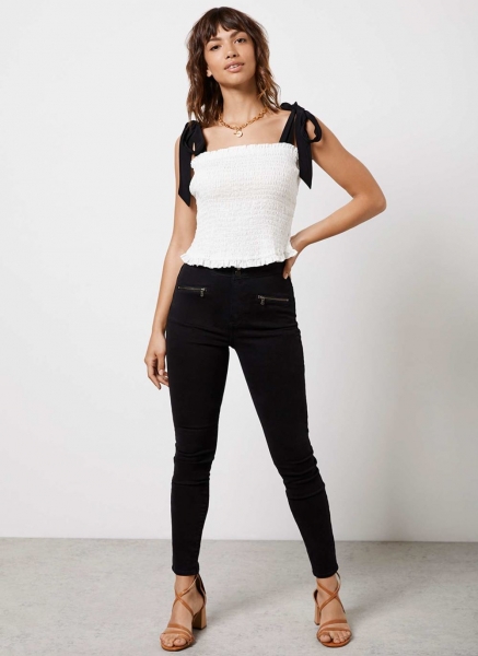 Ohio Black Sculpt Zip Jeggings