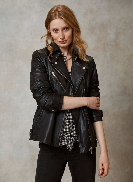 Black Oversized Leather Jacket